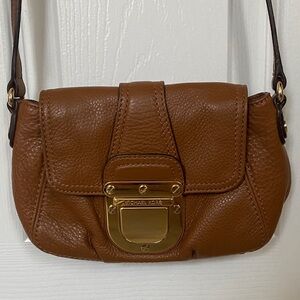 Michael Kors Tan Leather Crossbody Bag with Gold Hardware